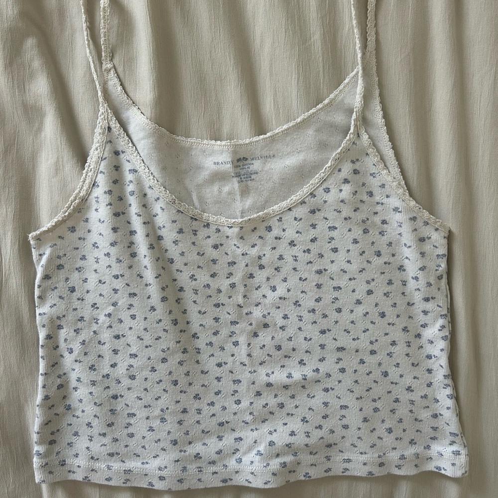 Brandy Melville White Floral Cami